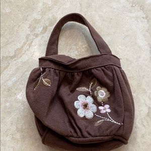 Little Girls Brown Floral Purse